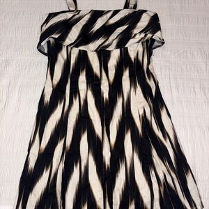 Banana Republic Black, Cream & Brown Striped Dress